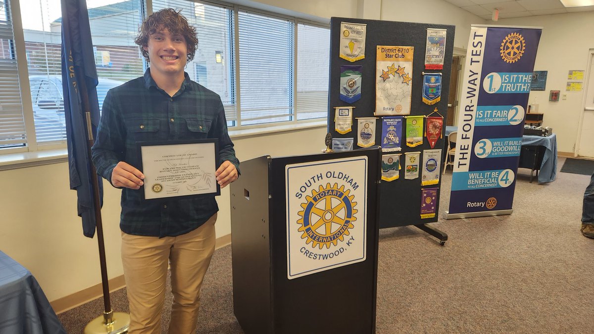 NHamilton2024's tweet photo. Thank you South Oldham Rotory Club for presenting me with the John Longstreet Award for exemplary student leadership and outstanding student achievement this morning!
@CainSams @ChaseBurton02 @MTHEO12 @CoachAndyFrye @RickFoxFB @GtownCoachO @Maxwe11EKU @g_mcpeek https://t.co/soaFwq1n2S