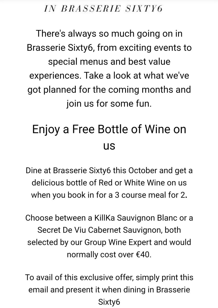 Dublin Tour Guide (@tourguidedublin) on Twitter photo Get a free bottle of quality wine <a href="/brasseriesixty6/">Brasserie Sixty6</a>
I often recommend it to our groups, especially if they're on the bigger side, and it's a busy night.
It's reliably good, never disappoints. Get a free bottle of quality wine <a href="/brasseriesixty6/">Brasserie Sixty6</a>
I often recommend it to our groups, especially if they're on the bigger side, and it's a busy night.
It's reliably good, never disappoints.