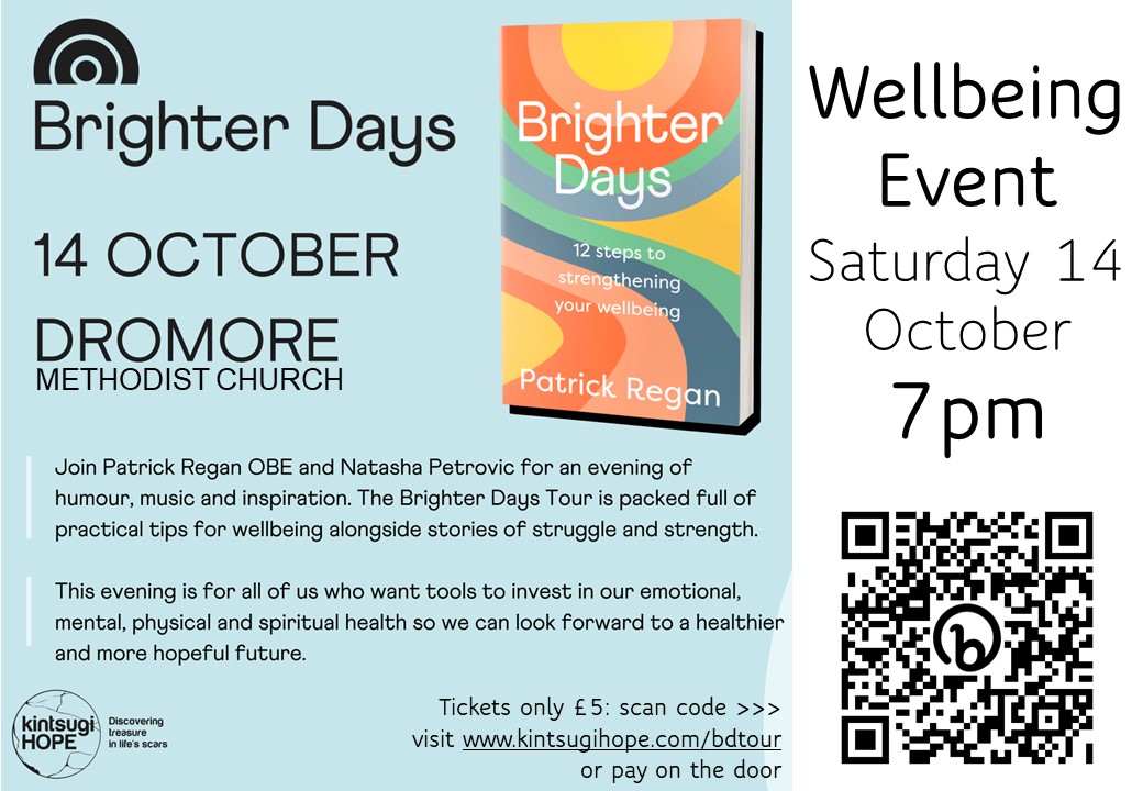 You could spend the whole day in Dromore this Saturday! It's Bookshop Day at <a href="/BridgeBooksDro1/">Bridge Books Dromore Co Down 📚</a>, the Courtyard Artisan Market is on, and you can invest in your wellbeing with <a href="/PatrickReganKH/">Patrick Regan OBE</a>'s "Brighter Days" book tour.

Good things are happening in this wee town!

<a href="/KintsugiHope/">Kintsugi Hope</a>