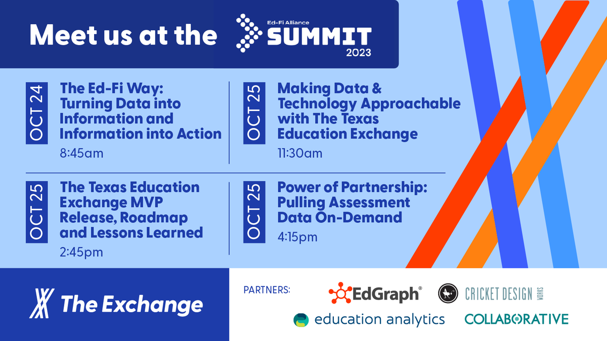 Less than a week away!
We can't wait to share our story of #TheExchange. Be sure to meet us <a href="/edfialliance/">Ed-Fi Alliance</a> #Summit. Discover the latest #edtech innovation while networking with industry leaders and hearing best practices. 
Register: ed-fi.org/event/ed-fi-su…
#EducationInnovation