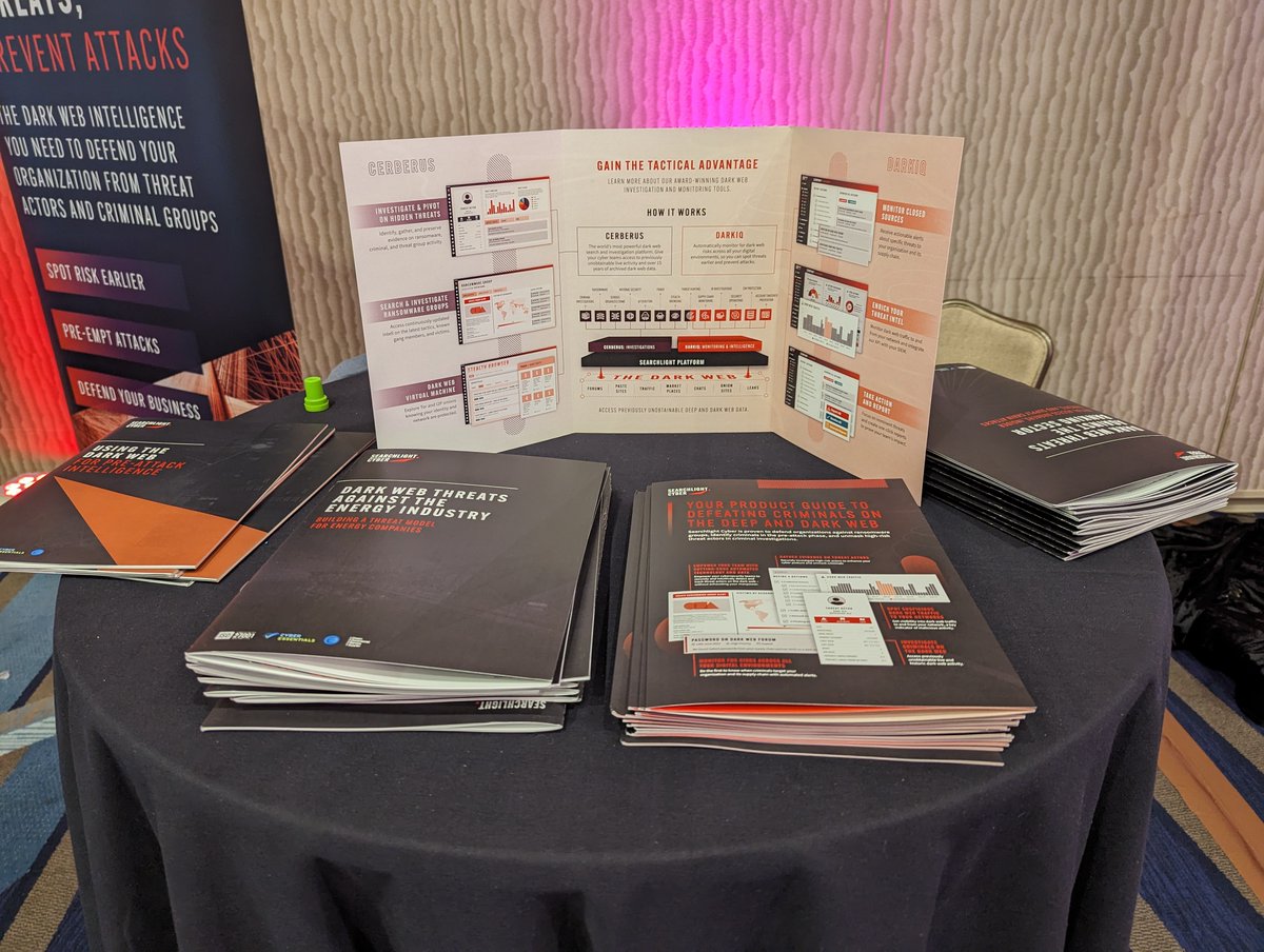 SLCyberSec's tweet image. Day 2 at Hou.Sec.Con! Thanks to everyone who came by the booth yesterday, we&apos;ve been had some great conversations at the show. Don&apos;t miss the chance to meet us on booth # 110, pick up a report or brochure, and talk all things #darkwebintelligence

#HouSecCon @HouSecCon