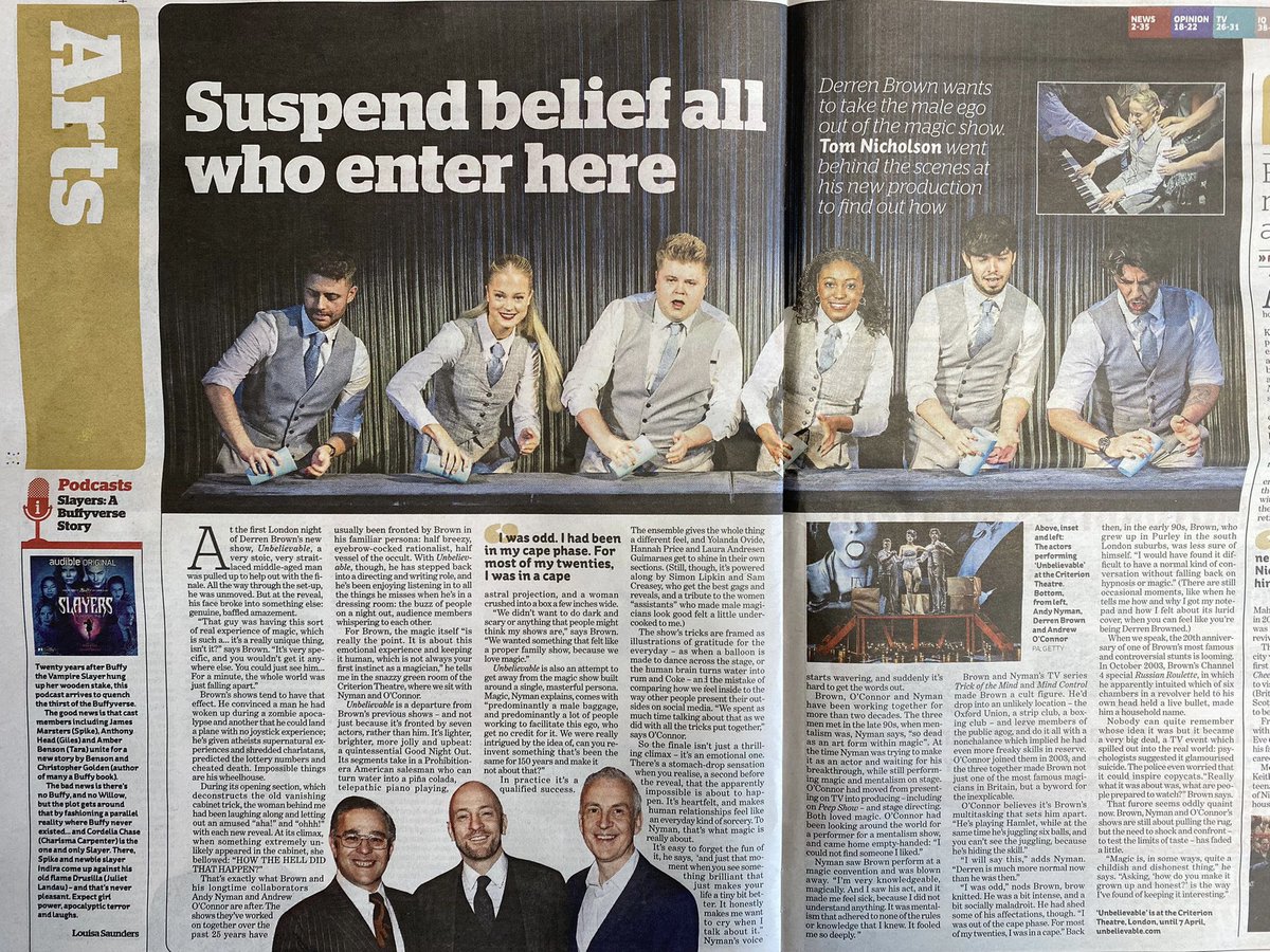 Unbelievable (@unbelievableldn) on Twitter photo What a great spread in the <a href="/theipaper/">The i Paper</a> yesterday about our wonderful co-creators and the ‘Unbelievable’ show they have brought to life.
#unbelievableldn #derrenbrown #andynyman #andrewoconnor #magic #westend #inews What a great spread in the <a href="/theipaper/">The i Paper</a> yesterday about our wonderful co-creators and the ‘Unbelievable’ show they have brought to life.
#unbelievableldn #derrenbrown #andynyman #andrewoconnor #magic #westend #inews