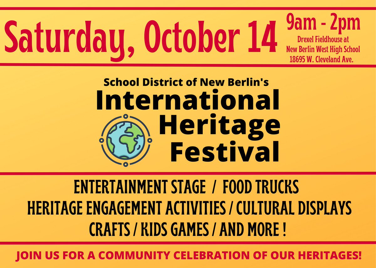 100 percent chance of fun activities, good food and live entertainment INDOORS at the International Heritage Festival is > doing something OUTDOORS with an 80 percent chance you'll get rained on!