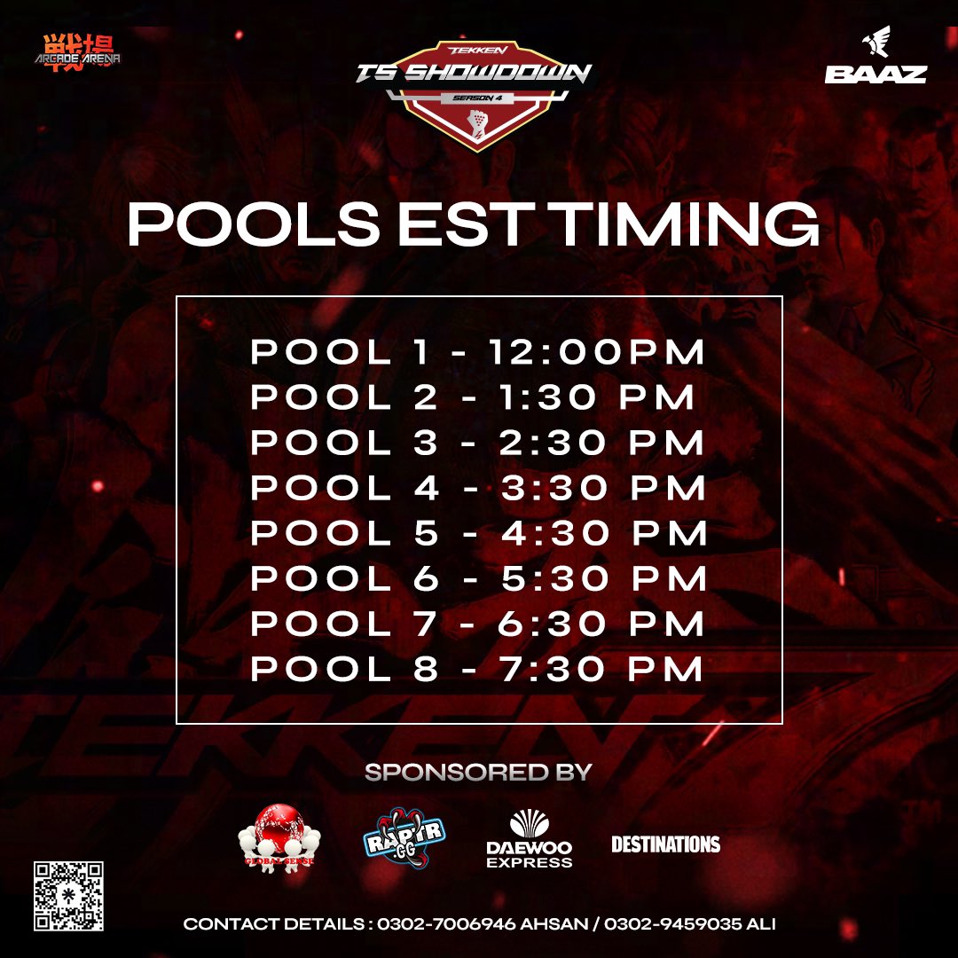 📢 SCHEDULE FOR POOLS 📢

Here is the schedule for Pool Matches. Be there on time. Late participants will be disqualified after a decided minutes.

#Subscribe:

🔴 YouTube:
youtube.com/@Arcade_Arena_

🟣 Twitch:
twitch.tv/Arcade_Arena_

#JoinTheGame 🏆