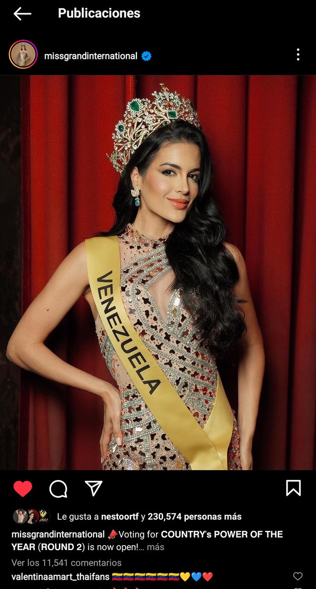 LagutierrezL's tweet photo. Gente no es posible que la venezolana tenga tan poco apoyo de su gente nos estan dando una paliza en votos y solo es entrar al INSTAGRAM seguir la cuenta del Miss Grand y darle like a la foto y comentar..Anda haciendo campaña de odio para no votar por Venezuela y nosotros no pio. https://t.co/oExoj6hrty