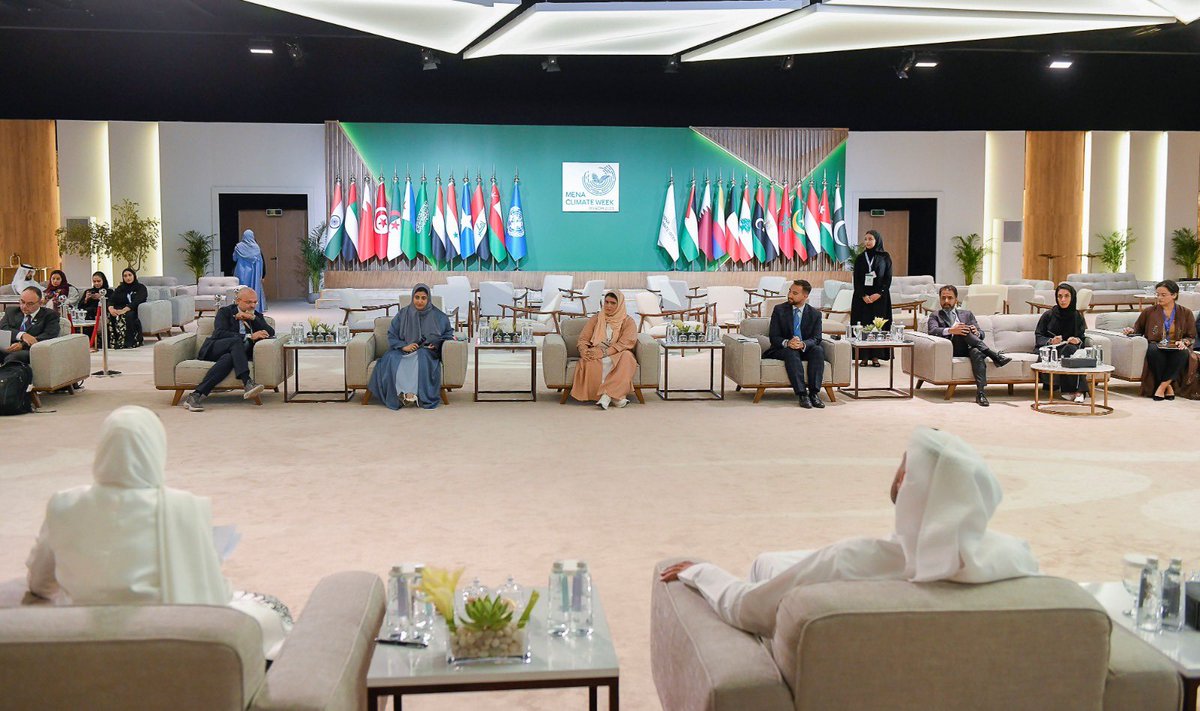 COP28_UAE's tweet photo. Over 30 participants, including young leaders, were in attendance alongside Her Highness @shamma_ssk, President & CEO of @uae_icca who Chaired the session, to share their ideas, ambitions, and aspirations for inclusive action at #COP28. https://t.co/GbiPw8237x