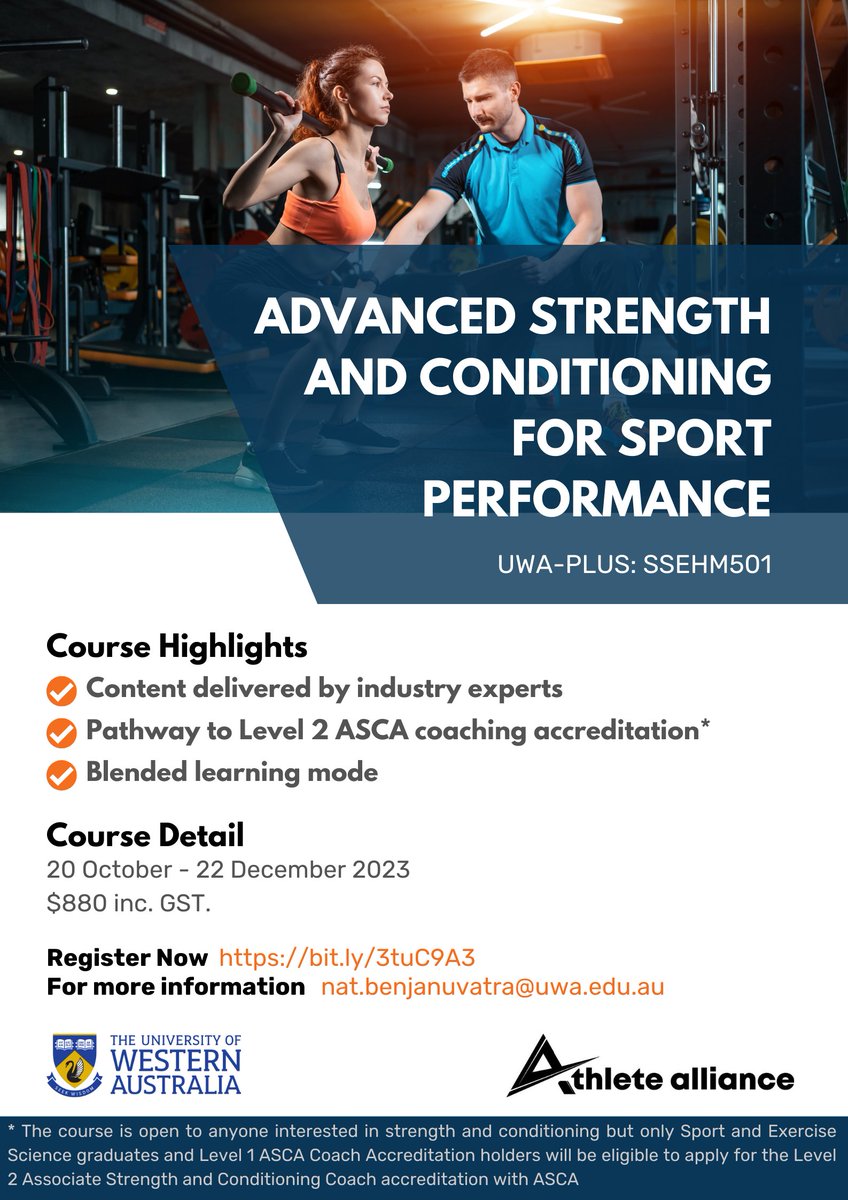 Elevate Your S&amp;C Game with our "Advanced Strength and Conditioning for Sport Performance" course!

Learn more at bit.ly/3tuC9A3