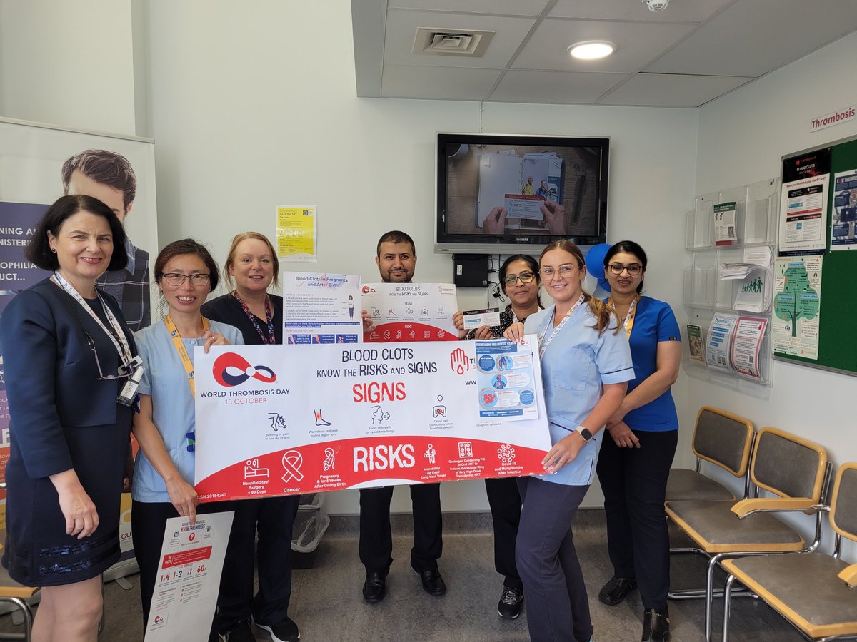 Celebrating World Thrombosis Day with the fantastic team at the NCC, St James's Hospital.... education video on thrombosisshowing in our waiting area#WTDay23
<a href="/stjamesdublin/">St James's Hospital</a> <a href="/isth/">ISTH</a> <a href="/thrombosisday/">World Thrombosis Day</a> #ThrombosisIreland