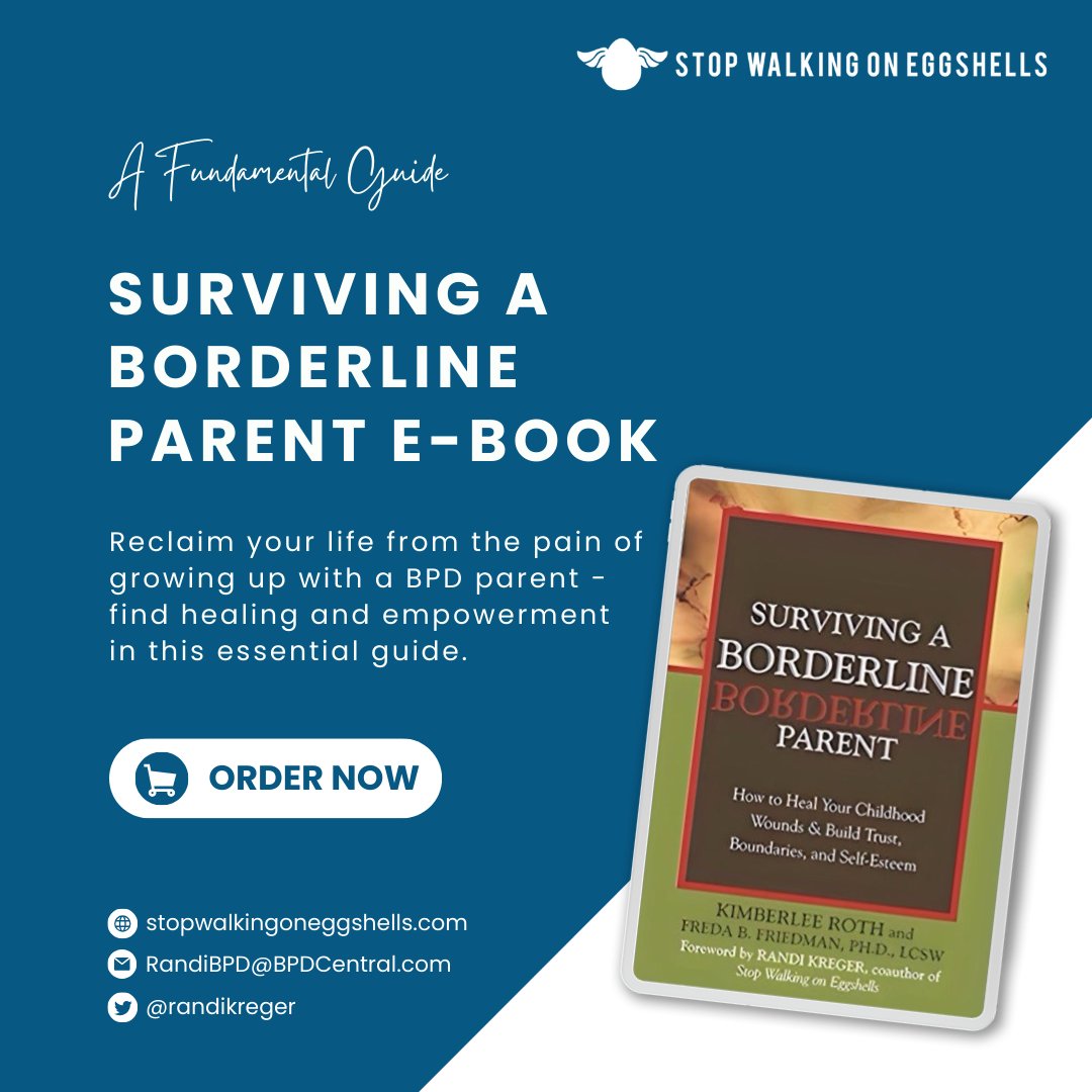 Discover healing and hope. If you grew up with a BPD parent, this ebook is your guide to overcoming the lasting effects. 

Ebook available here:
stopwalkingoneggshells.com/shop/

#bpd #borderlineparent #randikreger #stopwalkingoneggshells #borderlinepersonalitydisorder