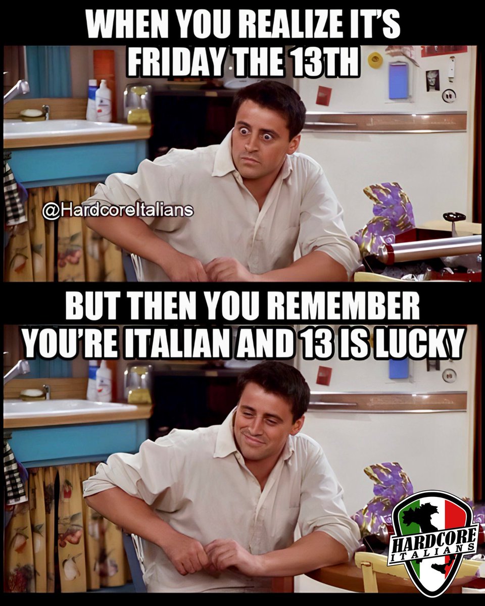 HardcoreItalian's tweet photo. Happy Friday the 13th amici 😄🇮🇹 https://t.co/07KA0jr1J5