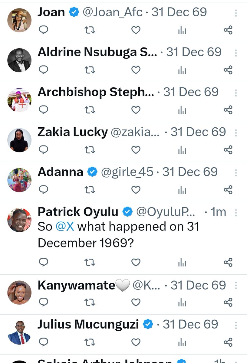 patrickoyulu's tweet photo. Is this January 1, 2000 Y2K revisited? @X has gone Cuckoos! This may need a shot of Vat 69. #69 https://t.co/YRZvkVD0bs