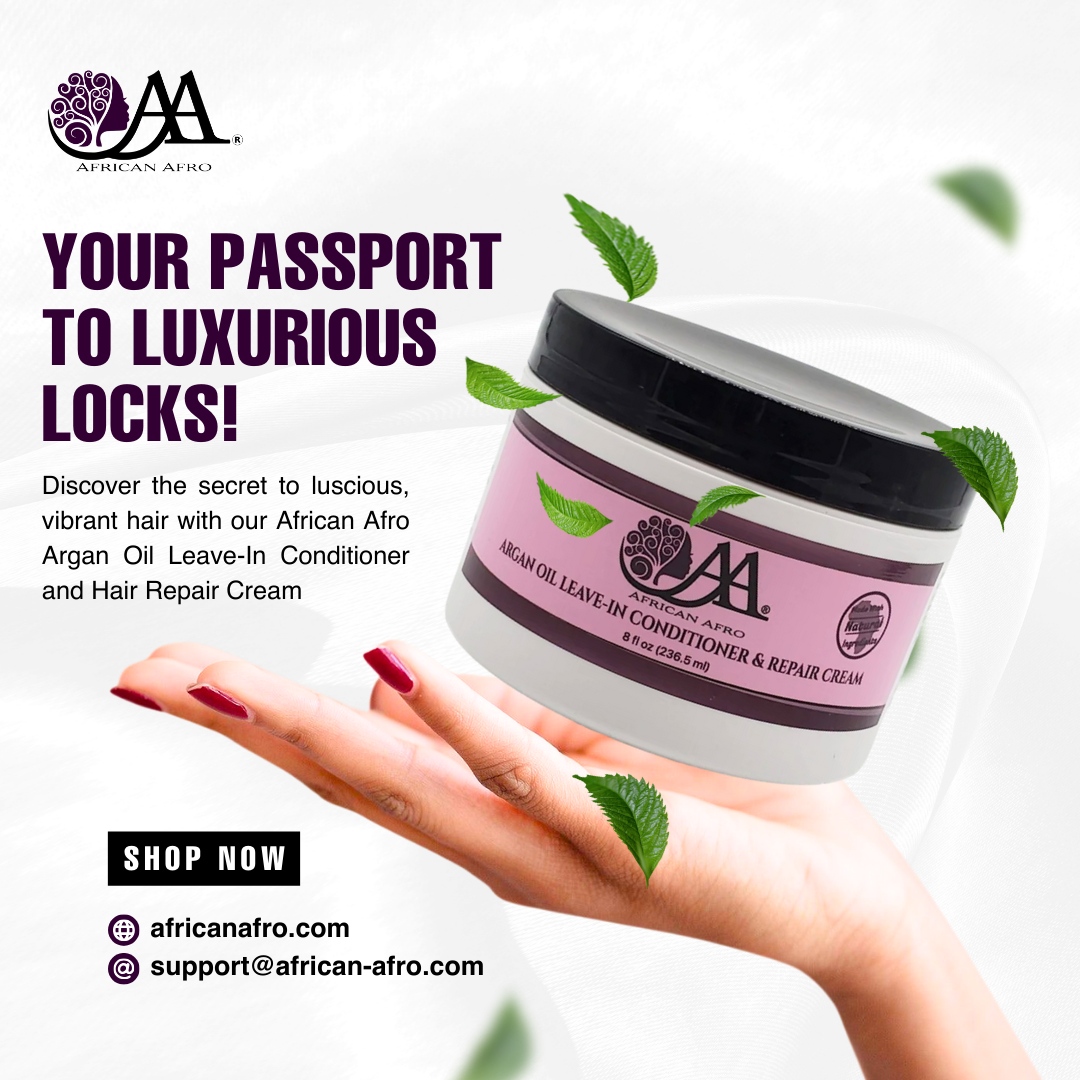 AfricanAfroAA's tweet photo. Unlock the Passport to Luxurious Locks! 🌟 

Dive into the world of luscious, vibrant hair with our African Afro Argan Oil Leave-In Conditioner and Hair Repair Cream. Your hair deserves the best, and we've got the secret formula. ✨ 

Shop now and experience the magic! 💆‍♀️✨ https://t.co/0Grk40FJvd