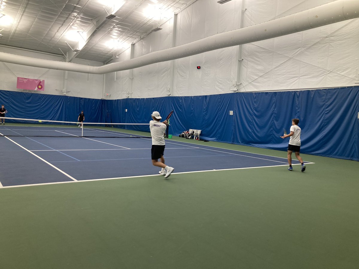 Kaleb and Mason warming up against Westside.