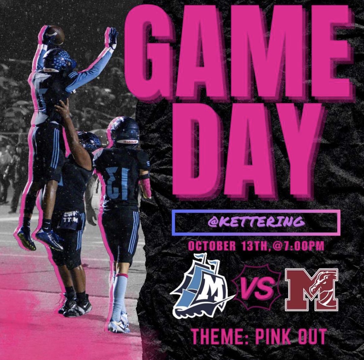GAME TODAY AT KETTERING @7:00!! BE THERE AND WEAR PINK!!