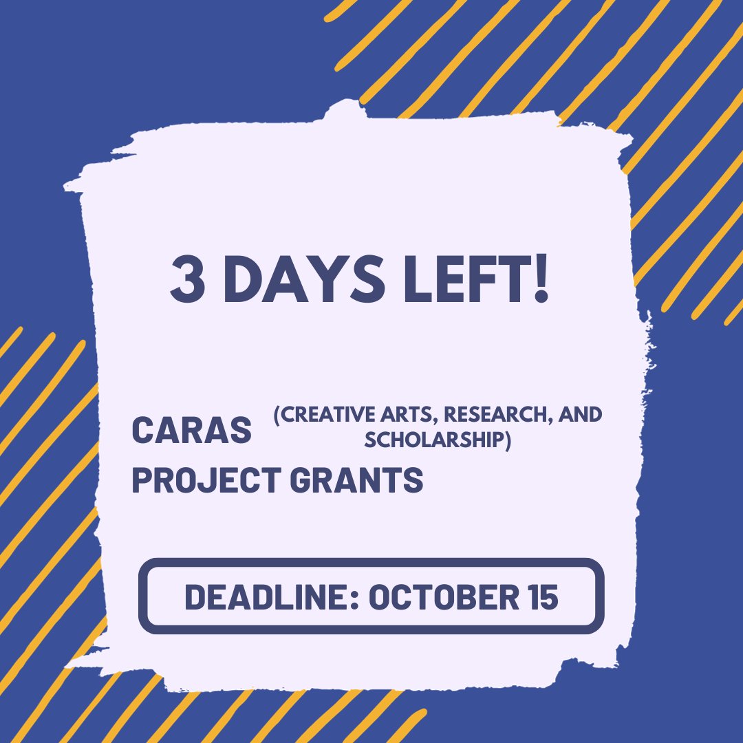 Temple undergrads: Last chance to apply for a Creative Arts, Research, and Scholarship (CARAS) Project Grant to conduct your own research or creative project, with faculty mentorship, over winter/spring (max award $4000). undergradstudies.temple.edu/research/caras
