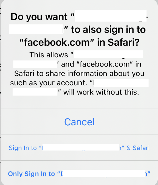 _HoangPH_'s tweet photo. TIL: From iOS 17, this is a new dialog when you start a new ASWebAuthenticationSession.
The first option is the default behavior (session &amp; cookie persisted in system Safari). 
The latter basically lets you open an ephemeral session. https://t.co/48V9WCfcry