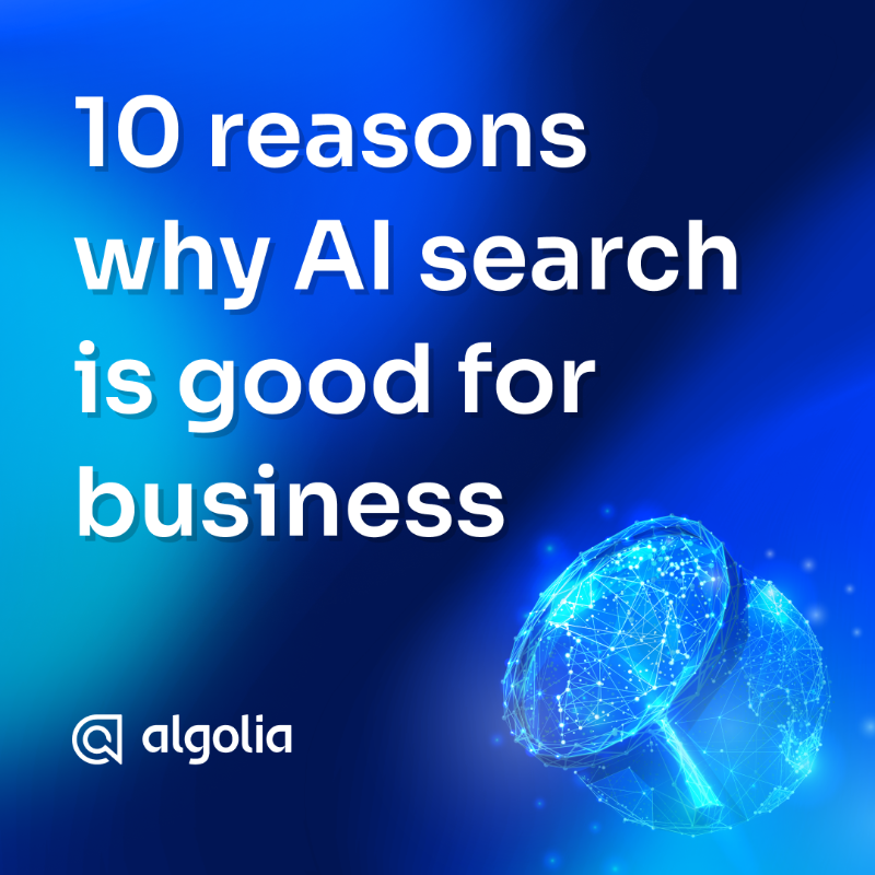 algolia's tweet photo. Some of the biggest players in business are investing in AI search and discovery. Here we discuss several reasons why. https://t.co/Ck7RNXTQBs