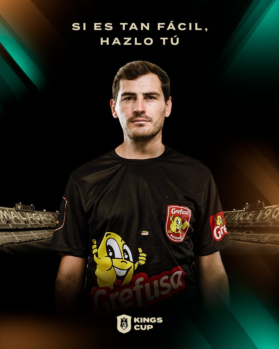 KingsLeague's tweet photo. 💣 Iker Casillas arbitrará las finales de Kings y Queens. https://t.co/aSJ48L2GCG
