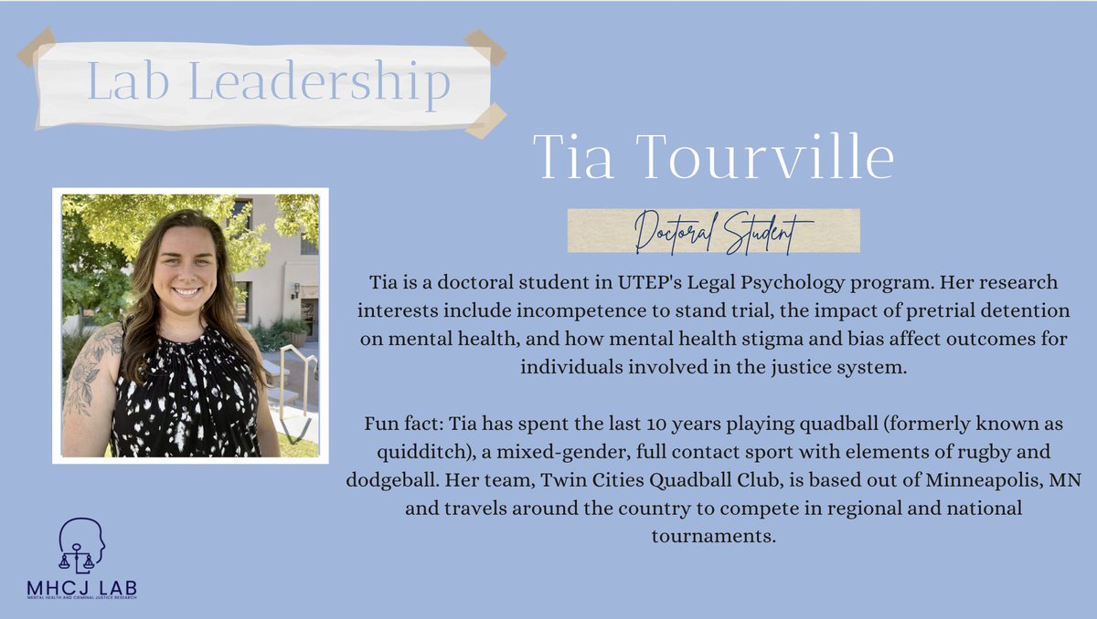 mhcjlab's tweet photo. We would like to introduce one of our graduate students, Tia Tourville ! https://t.co/UdriDGHfvD