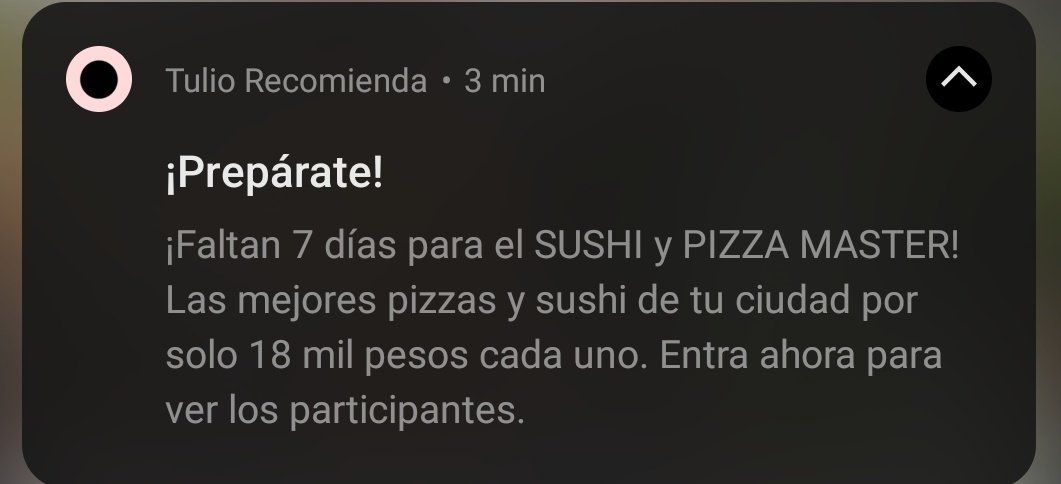 Que chimba la pizza, gas el sushi. 
🥳🥳🥳