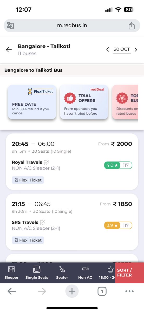 Nimma_Sharanu's tweet photo. Reminder-4
@osd_cmkarnataka @KSRTC_Journeys @KKRTC_Journeys pls see below snips,we need a non a/c sleeper coach #bus from #Bengaluru - #Talikoti - #Hunasagi to avoid high price 🤦♂️
ಬಡವರ ಕಡೆ ನೋಡಿ ಸ್ವಲ್ಪ 🙏
#ksrtc #bmtc #kkrtc
@RLR_BTM @MBPatil @iShivanandpatil @BasanagoudaBJP https://t.co/idxfIBOnFS