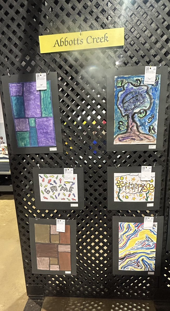 nckhui's tweet photo. #wcpss #ncstatefair Student art at NC State Fair in Kerr Scott Building from @AbbottsCreekES, @AdamsYRES, @BartonPondES &amp; @BrentwoodMESE. https://t.co/vjAeNjgseG