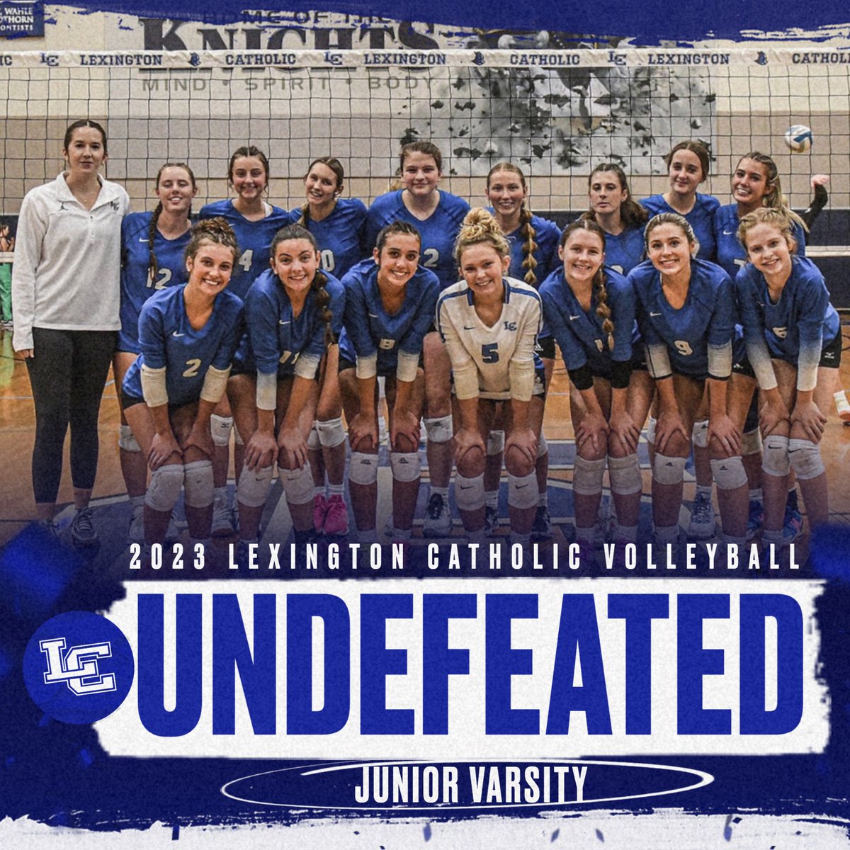 LexCathVB's tweet photo. JV IS UNDEFEATED THIS 2023 SEASON! They went 36-0 after beating Scott County last night in their final match. It was a great season for these girls and we cannot wait to see what the future holds for our program! 

#GoKnights⚔️ https://t.co/A6puyXLE7W
