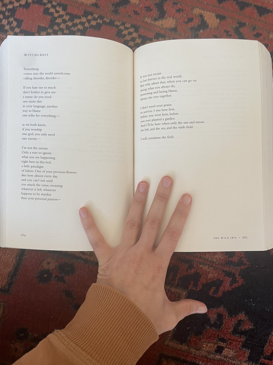 Louise Glück, from The Wild Iris, hitting different today 🔥