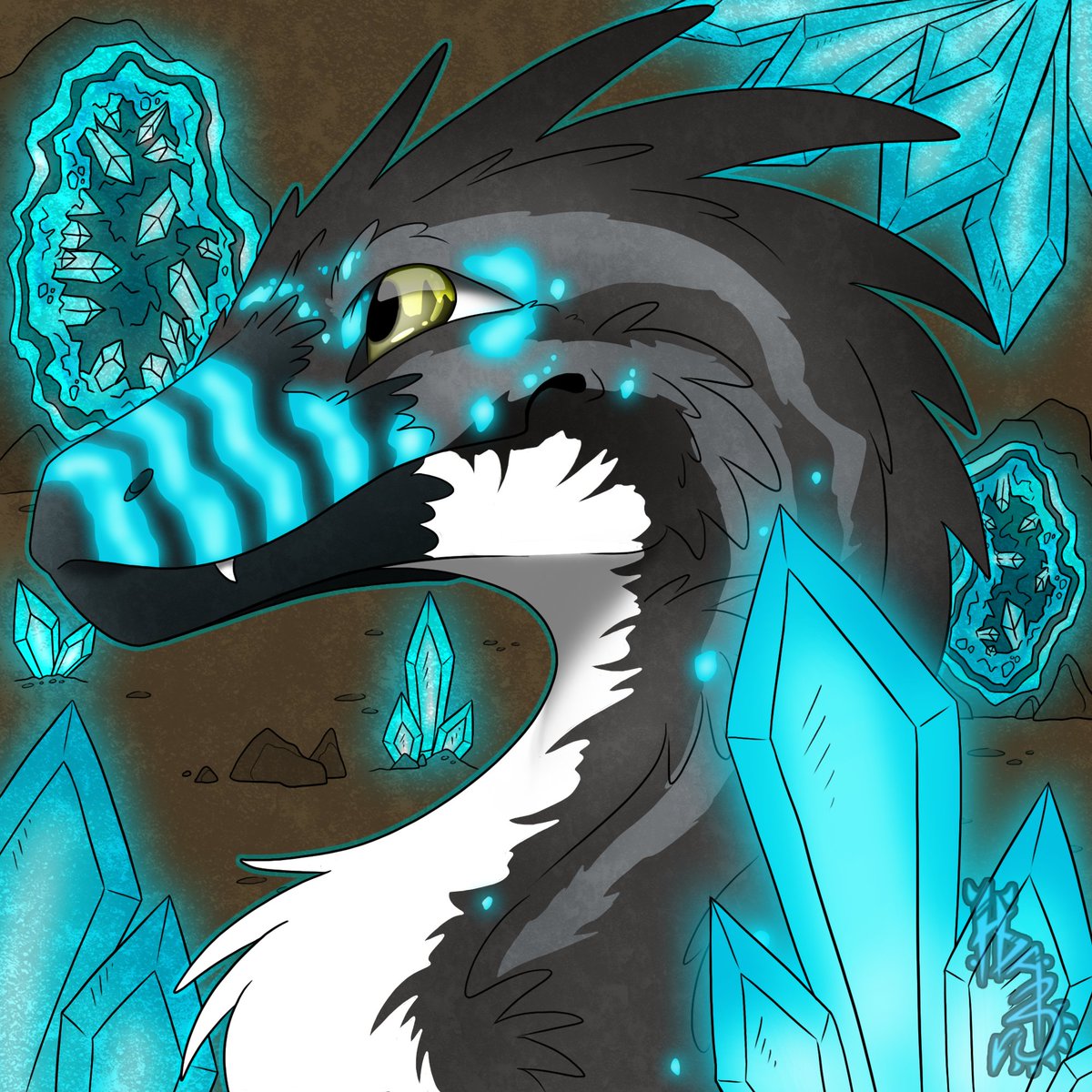 HungryDragonArt's tweet image. Geode the Velociraptor.

#Velociraptor #Dinosaur #BeastsofBermuda #Art #Cartoon #Digital #Commission