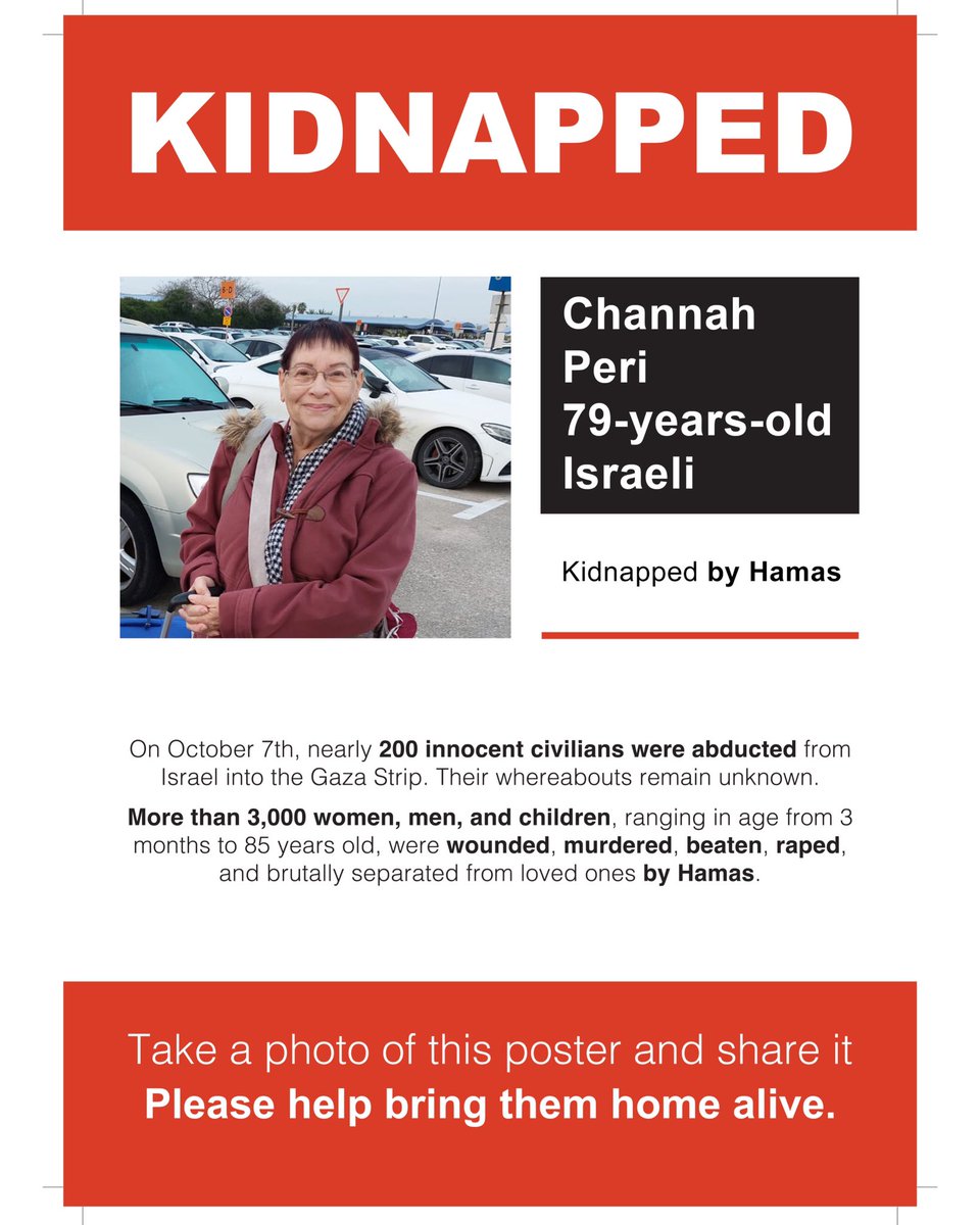 at this moment there hundreds of kidnapped or missing innocent Israelis. I am using my platform to share their names. their faces, their information. please share their photos, share the stories. And help us scream to the world, Hamas #BringThemBack! if you have any…