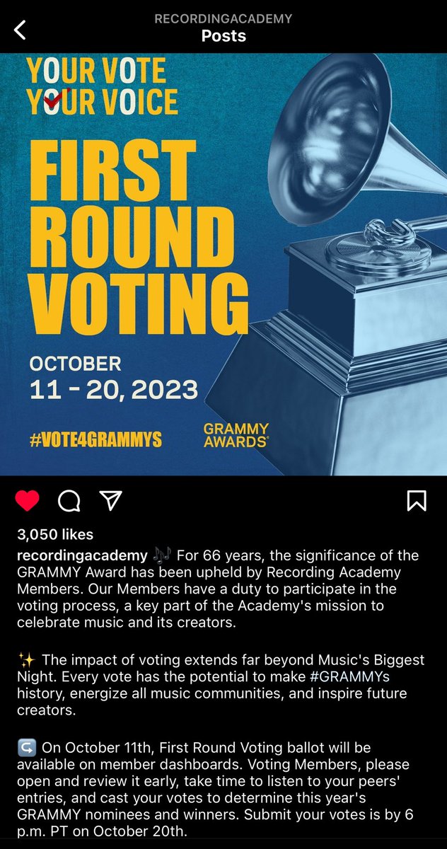 Visit @recordingacademy’s official IG account.

Engage in the comment section, why GENTO is deserving to be nominated for Best Pop Duo/Group Performance category and include #vote4grammys 

#SB19 #SB19GENTO
#GetSB19GrammyNominated
#SB19RoadToGrammyNomination