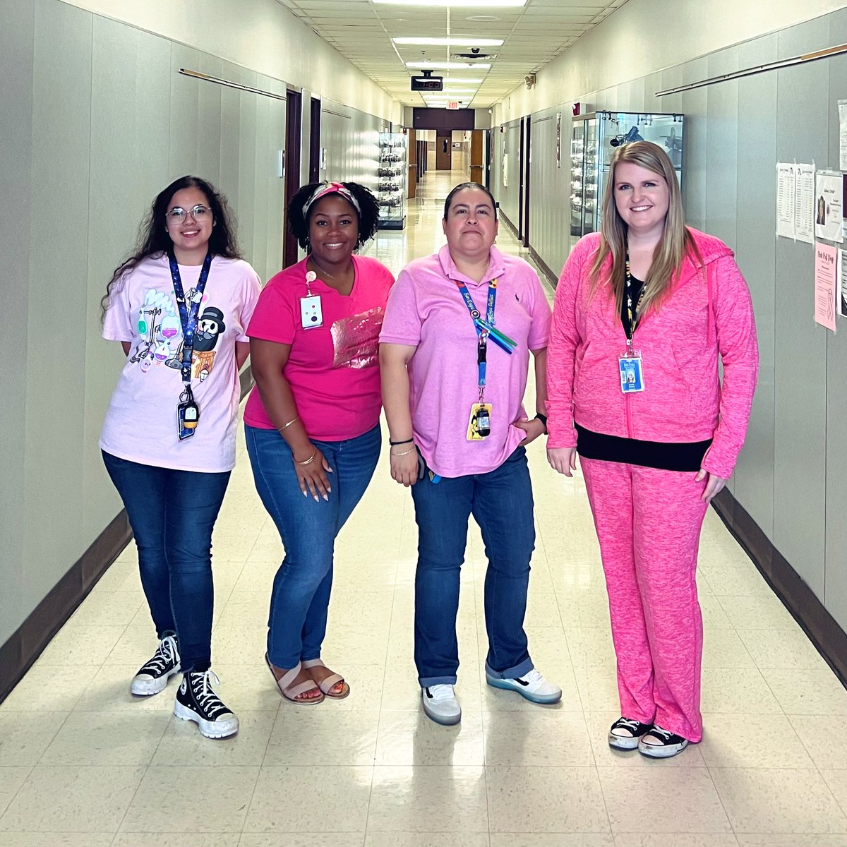 MsHolmes_AMS's tweet photo. Pink Out Day 2023 🩷 Today we remember, honor, and support those who have been impacted by breast cancer. I wish I had more pictures to share, but I have LOVED seeing everyone in pink today! @Austin_Broncos https://t.co/W0ZsuC1Rc3