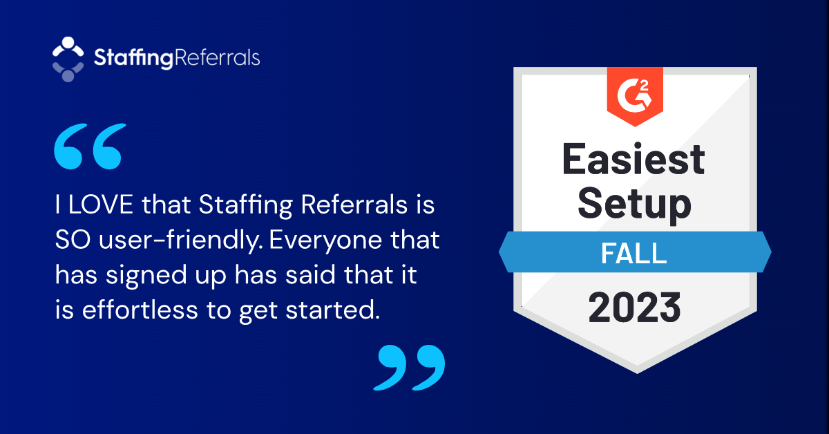StaffReferrals's tweet image. Thanks to our awesome customers and dedicated support team, we&apos;ve received G2’s Easiest Setup badge! We know that your time is valuable, so our goal is to deliver a simple, painless onboarding process and a user-friendly experience. 

hubs.la/Q024f0n40