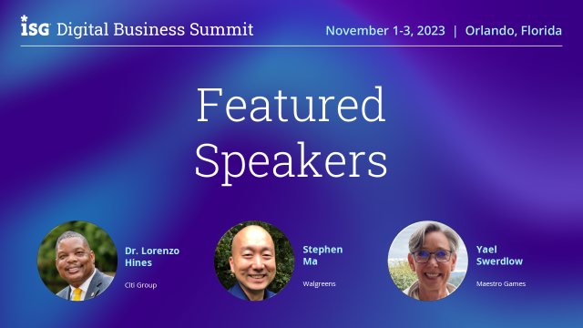 How are Walgreens and Maestro Games leveraging #AI and #ML? How does Citi Group define the ultimate employee value proposition to create growth? Find out from our featured speakers at the 2023 ISG Digital Business Summit in Orlando, Nov 1 - 3. #ISGEvents bit.ly/45pVAax