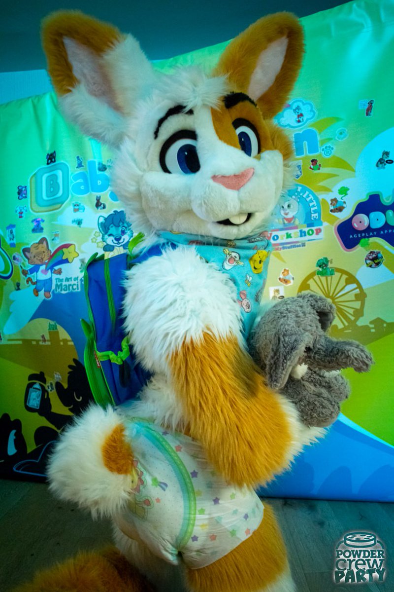 BuckleyFawny's tweet photo. He likes showing off his diapers for the camera :3

Happy #FursuitFriday y'all!
#BFC2023 https://t.co/l4Lq0DHBHi
