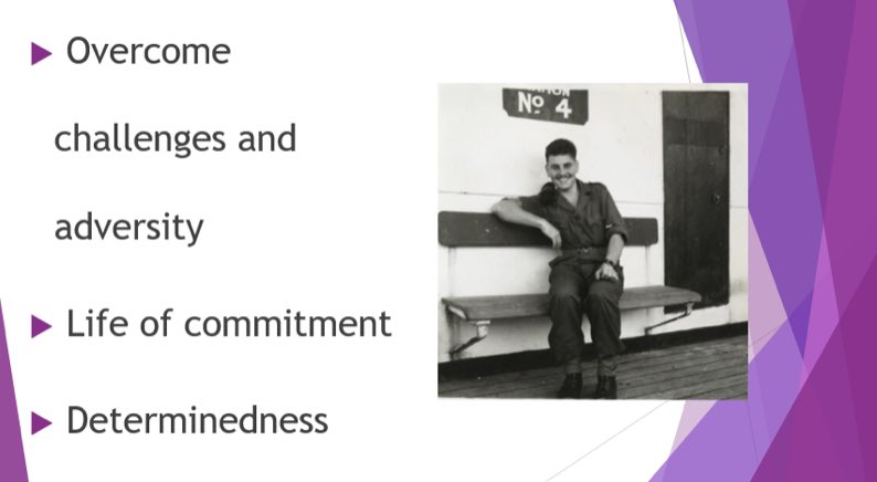 MissWadden's tweet image. Yesterday, I got to deliver my first ever ‘Inspire’ assembly.  I spoke about an ordinary person with an extraordinary life: my grandad.  A story spanning 10 decades, including everything from WWII to rugby to submarines.  A true life of dedication and my absolute hero! 👴🏼