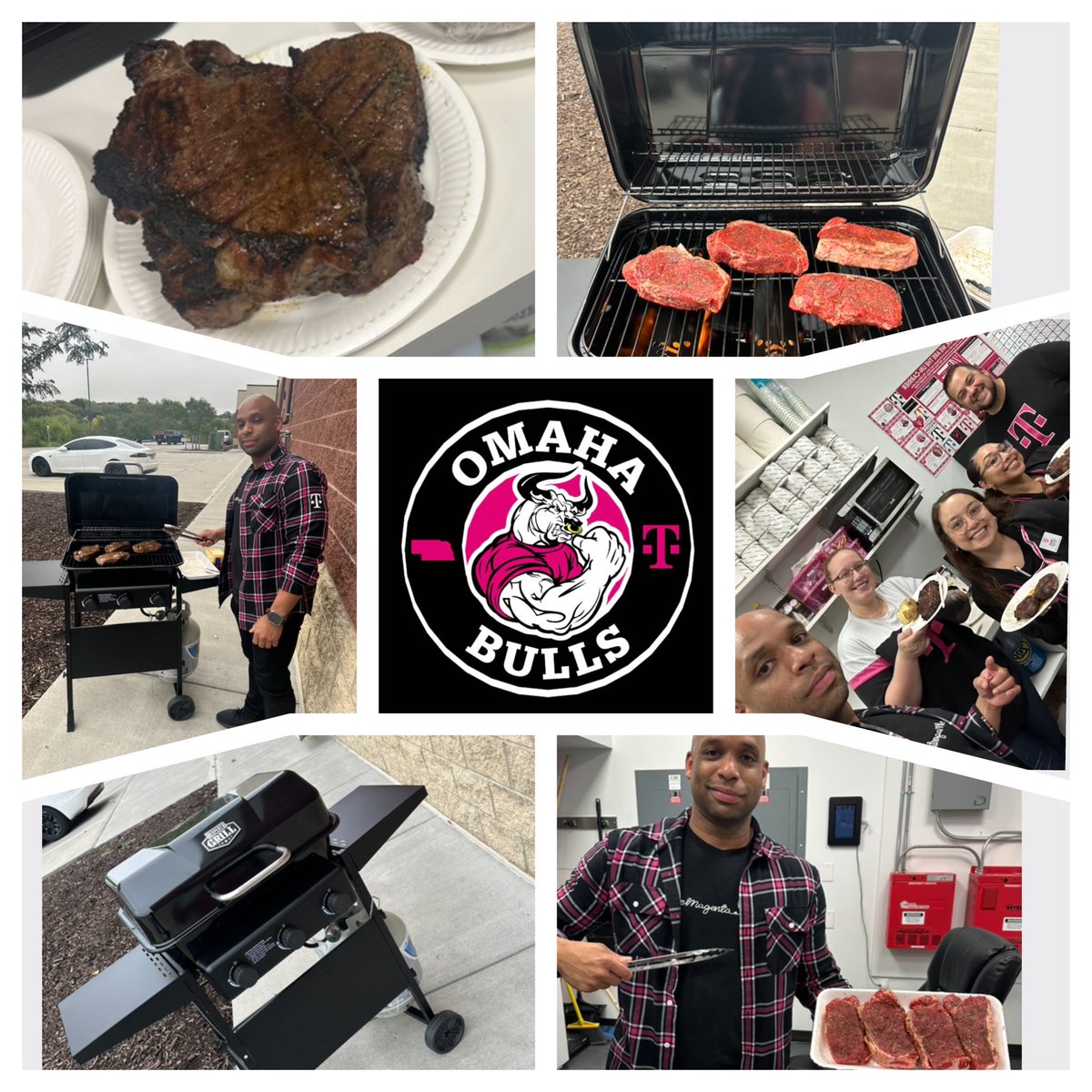 Just grilling over here at 909E on this beautiful Friday !! Shoutout to this team for winning my contest!! Great job !! #SeriousFun #Omaha @domjrcoleman @SteveLessor