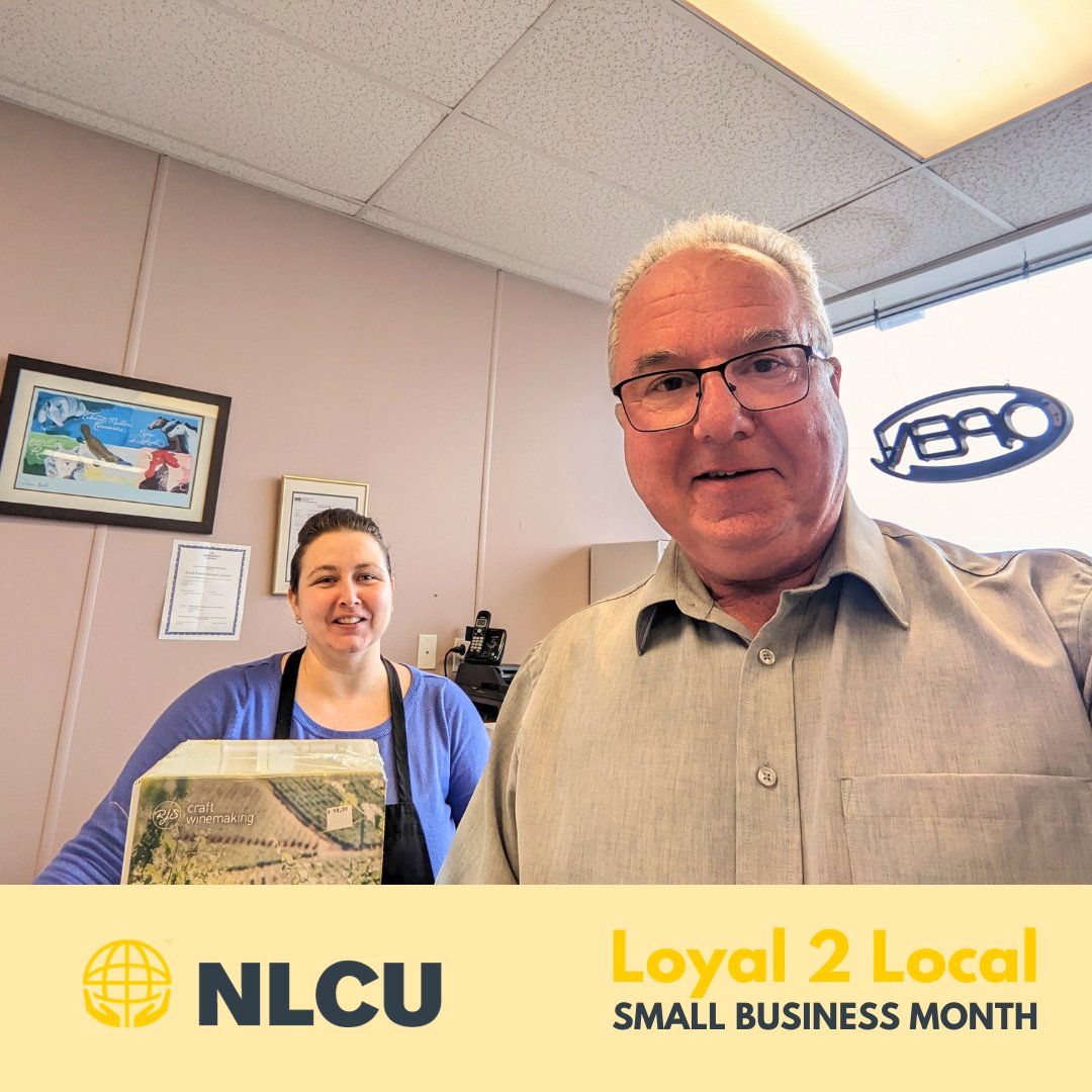 NLCU's tweet photo. Our #Wealth Management Advisor, Peter Bishop, chose Wine and Stein to spend his #Loyal2Local funds. Wine and Stein - an independently owned #business that was started in 1998 in Grand Bay - sells wine and beer-making supplies, and offers onsite wine #brewing. https://t.co/KifqIFKJuT