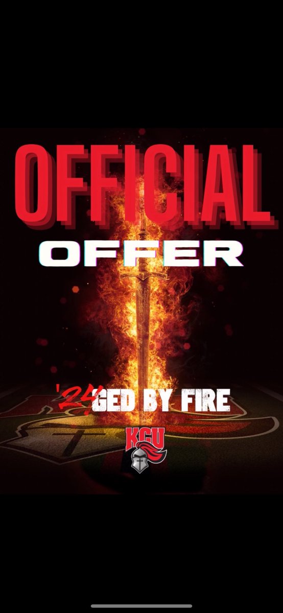After a great conversation with <a href="/coachaubry/">Coach Aubry</a> I'm excited to say I have got my 4th offer from <a href="/GoKnightsFB/">KCU Football</a> . So blessed!! <a href="/CoachVanderhoof/">Chad Vanderhoof</a> <a href="/coach_moore7/">Andrew Moore</a> <a href="/CoachUpshaw98/">CoachUpshaw</a>