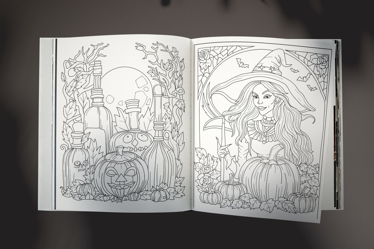 Idapo's tweet photo. Because Halloween is on way! 
#coloringbook #coloring #Halloween2023 #HalloweenSephora #halloweenart  #HalloweenSale  #illustration #Illustrator #fiverrseller #upwork https://t.co/AdzUOAVxb8 https://t.co/z3OX5NuOBC