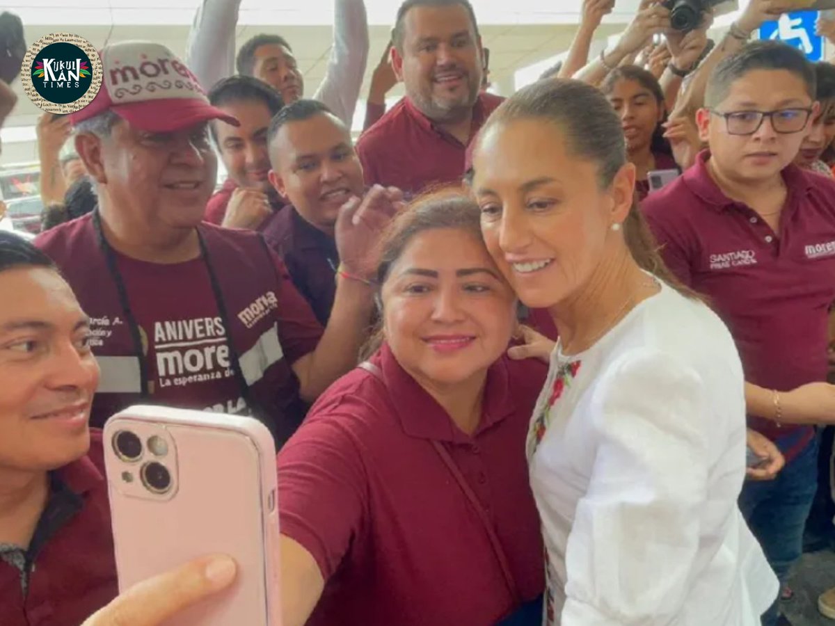 KukulkanTimes's tweet photo. Claudia Sheinbaum, aspirante presidencial de Morena, llegó a Quintana Roo para reunirse con las estructuras partidistas de Morena y partidos aliados de la entidad. Acompañada por el dirigente nacional de Morena, Mario Delgado.

#Morena #CuartaTransformación #Claudia2024 https://t.co/7vqFN6iz6K