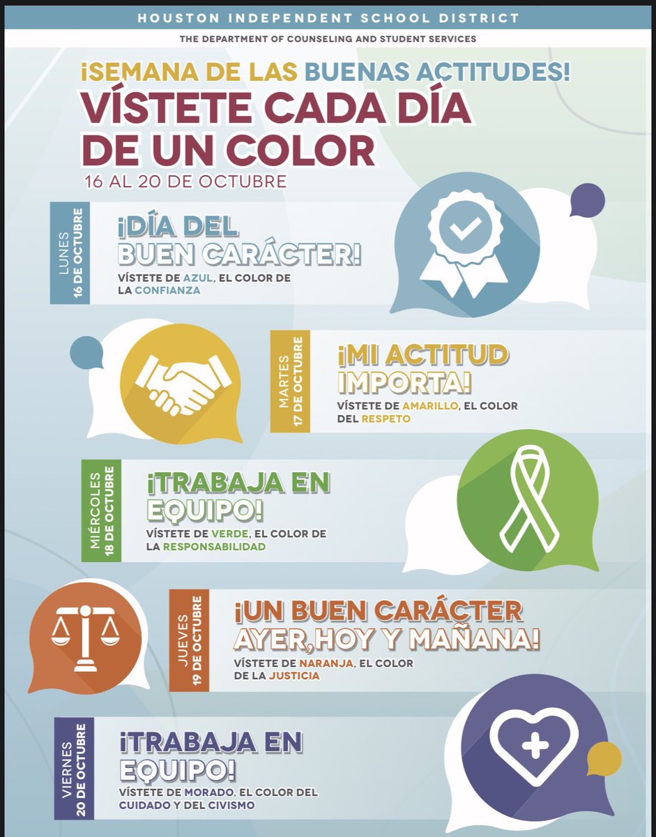 Adriana Salinas, M.Ed. (@salinas_here4u) on Twitter photo <a href="/HAIS_ECHS/">HAIS</a> students and staff please join <a href="/HoustonISD/">Houston ISD</a> in celebrating #CharacterCountsWeek !! <a href="/HaisPto/">HAIS PTO</a> <a href="/HISD_ACC/">Counseling Department</a> <a href="/HISDSEL/">Houston ISD Social & Emotional Learning</a>
Starting Monday, October 16 to Friday, October 20 🙌🏾 <a href="/HAIS_ECHS/">HAIS</a> students and staff please join <a href="/HoustonISD/">Houston ISD</a> in celebrating #CharacterCountsWeek !! <a href="/HaisPto/">HAIS PTO</a> <a href="/HISD_ACC/">Counseling Department</a> <a href="/HISDSEL/">Houston ISD Social & Emotional Learning</a>
Starting Monday, October 16 to Friday, October 20 🙌🏾