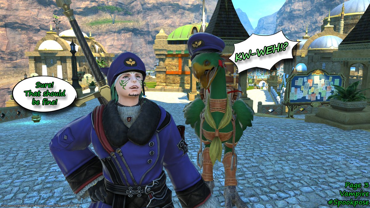 Wedgebuncle's tweet photo. Day 13: Vampire
Wedge actually has no issues when it comes to vampires. Especially when they are as nice as Exoh :)
#Spookpose #spookyposetober #ffxivgposers https://t.co/fvrn0vRXjL
