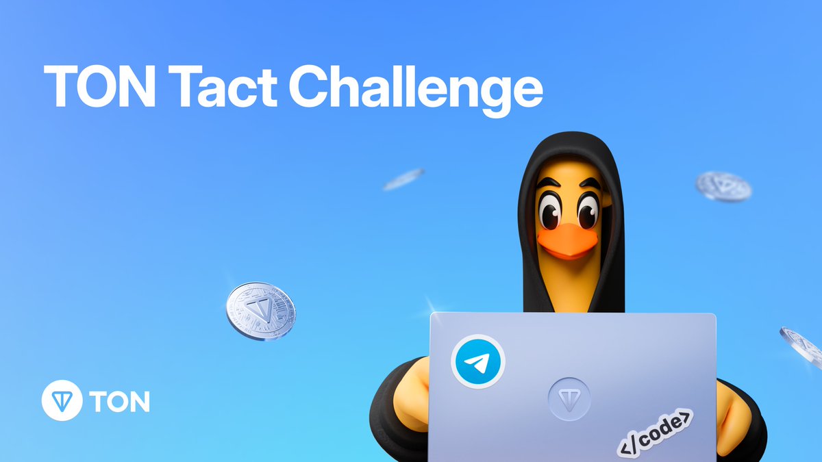 📢 Tasks for the TON Tact Challenge go live today! 

Dive into Tact programming and showcase your smart contract skills on #TON. 🛠

💰 $30K prize pool
🗓 Deadline: Submissions are due by Oct 20th.
🔍 Details: society.ton.org/ton-tact-chall…