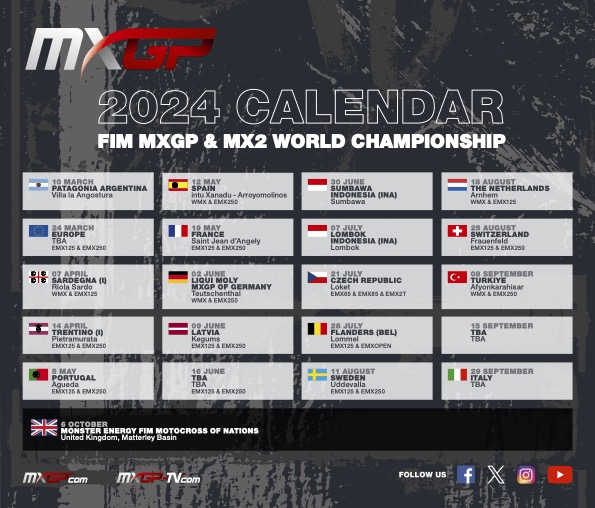 2023 Provisional FIM Motocross World Championship Calendar