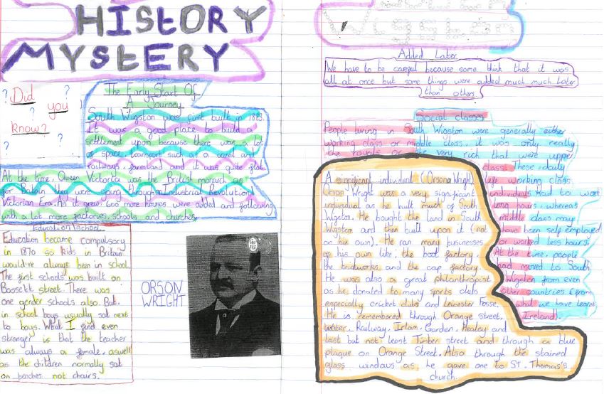 Fairfieldcps's tweet photo. Look at these wonderful pieces of work! Year 6 have just finished studying the history of South Wigston from 1883 to 1914 and were asked to present their understanding so they could showcase how well they've done. Absolutely fantastic effort from all of the children. Very proud. https://t.co/sTd079TGYh