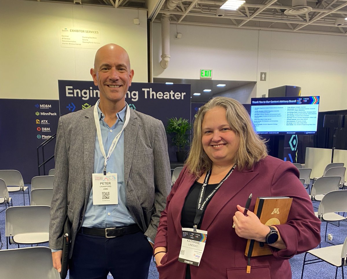 umnmedschool's tweet image. Our Vice Dean of Research, Peter Crawford, spoke on UMN &amp;amp; the future of healthcare along with John Bischof, Director of @UMNIEM, at the Medical Device and Manufacturing Conference!

#DiscoverEngineerBuild | #UMNproud | #UMNmed