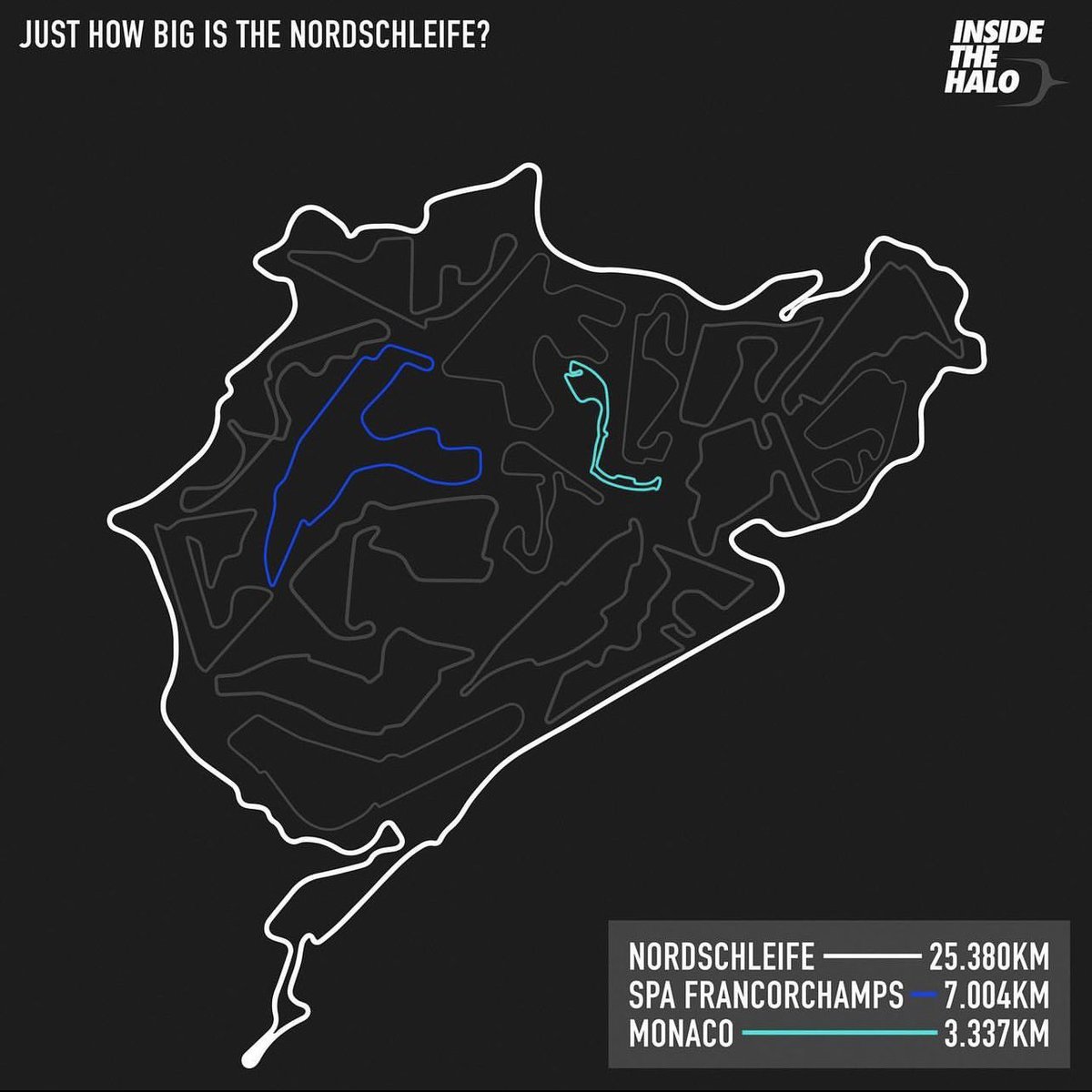Inside The Halo (@insidethehalof1) on Twitter photo Yeah, it’s pretty big!
We managed to squeeze 17 of the 2023 tracks within the Nordschleife…
#F1 #Formula1 #Nurburgring #Nordschleife #SpaFrancorchamps #Monaco #F1Stat #F12023 #F1History #F1Legend #F1Racing
@f1 <a href="/nuerburgring/">Nürburgring</a> @spagrandprix @automobileclubmonaco Yeah, it’s pretty big!
We managed to squeeze 17 of the 2023 tracks within the Nordschleife…
#F1 #Formula1 #Nurburgring #Nordschleife #SpaFrancorchamps #Monaco #F1Stat #F12023 #F1History #F1Legend #F1Racing
@f1 <a href="/nuerburgring/">Nürburgring</a> @spagrandprix @automobileclubmonaco