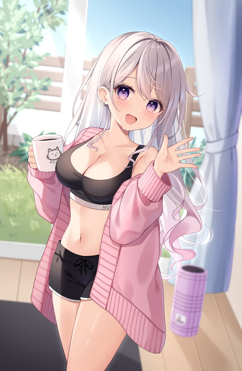 「【朝トレ後の無防備な義妹ちゃん】  「あ、おにぃ、おはよう～」  #オリジナル」|miy@のイラスト