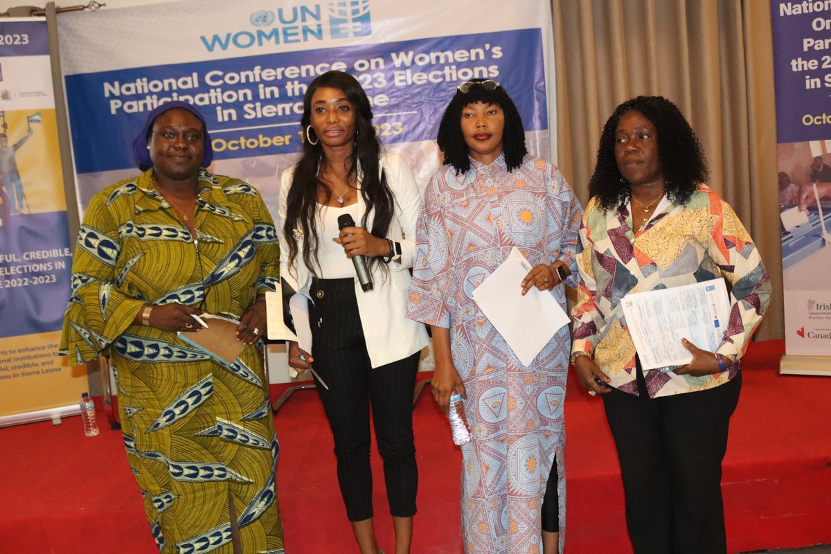 UNWOMEN_SL's tweet image. @UNWomen_SL #heforshe strategy was interrogated in the promotion of Women's Political Participation. Participants underscored the important partnership role of men in Sierra Leone Elections in support of women. 
#ChangeWomenWant
 #SierraLeone